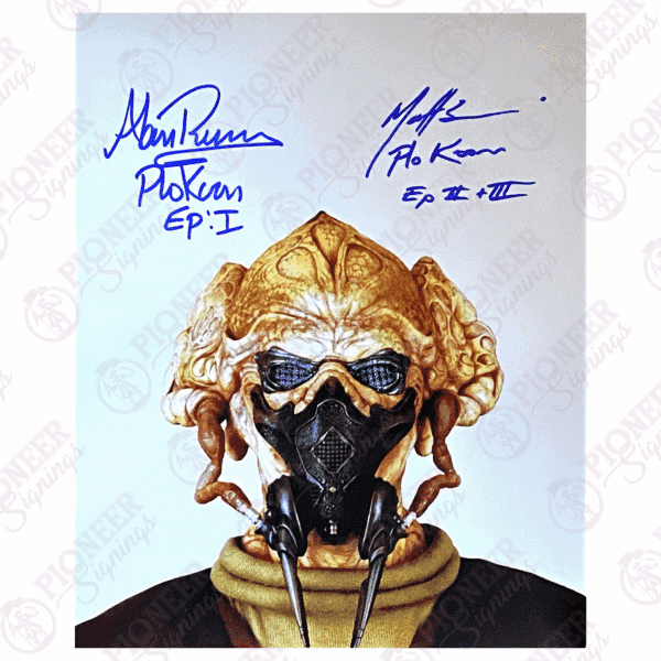 Star Wars - Plo Koon - Dual SIgned 8x10 Print by Alan Ruscoe & Matt Sloan - Pioneer Signings
