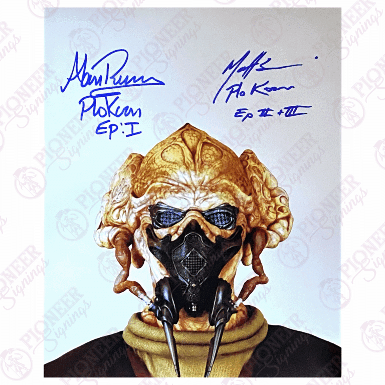 Star Wars - Plo Koon - Dual SIgned 8x10 Print by Alan Ruscoe & Matt Sloan - Pioneer Signings