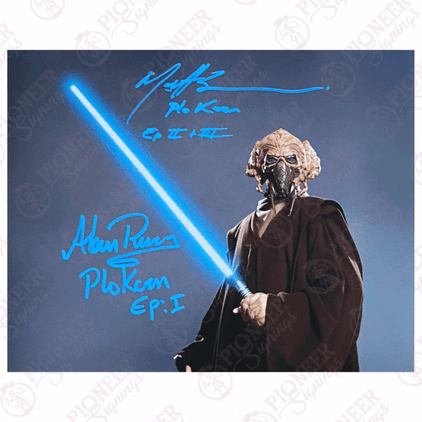 Star Wars - Plo Koon - Dual SIgned 8x10 Print by Alan Ruscoe & Matt Sloan - Pioneer Signings