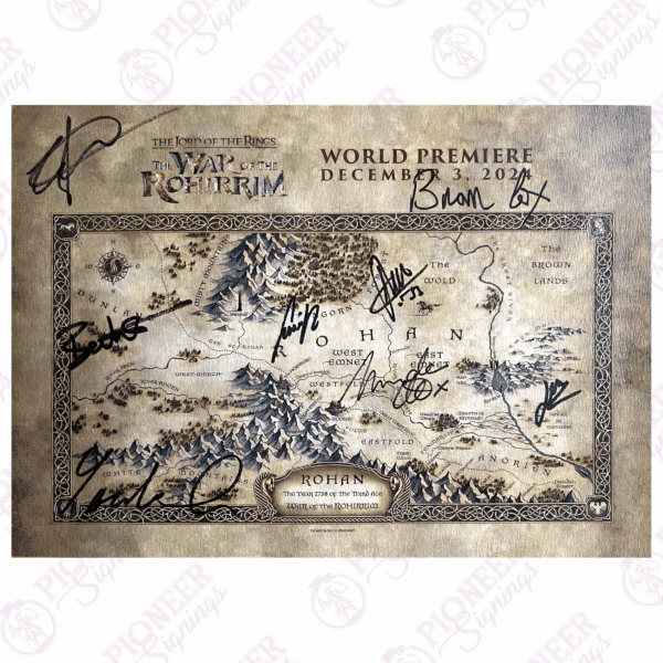 The Lord of the Rings: The War of the Rohirrim 8" x 10" Print Signed by Cast - Miranda Otto, Brian Cox, Gaia Wise, Luca Pasqualino, Laurence Ubong Williams, Benjamin Wainwringht, Yazdan Qafouri, Stephen Gallagher