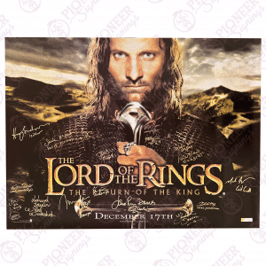 The Lord of the Rings: The Return of the King original 'Aragorn' Teaser quad poster with 'Treebeard' sketch from Daniel Falconer. All autographs obtained from private signings with Pioneer Signings