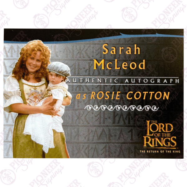 The Lord of the Rings 'Rosie Cotton' custom Topps inspired trading card signed by Sarah McLeod - Pioneer Signings