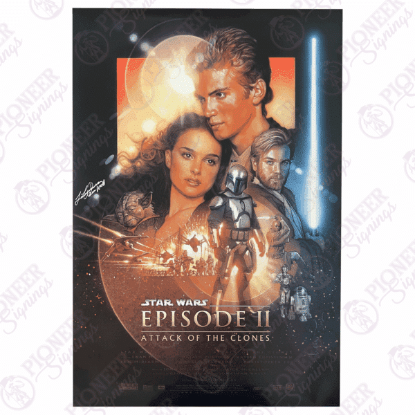 Star Wars Episode II: Attack of the Clones original single sided one sheet poster signed by Leeanna Walsman (Zam Wesell) - Pioneer Signings