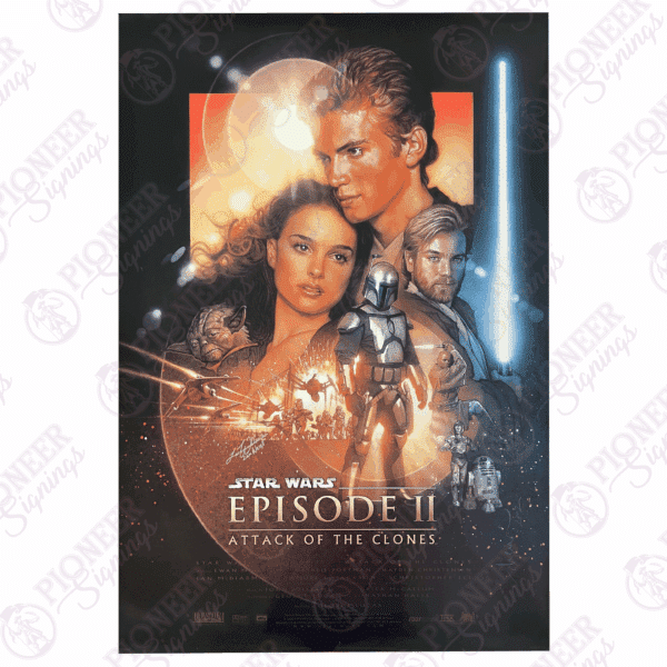 Star Wars Episode II: Attack of the Clones original double sided one sheet poster signed by Leeanna Walsman (Zam Wesell) - Pioneer Signings