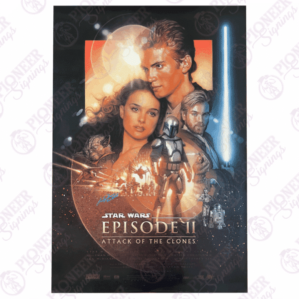 Star Wars Episode II: Attack of the Clones original double sided one sheet poster signed by Leeanna Walsman (Zam Wesell) - Pioneer Signings
