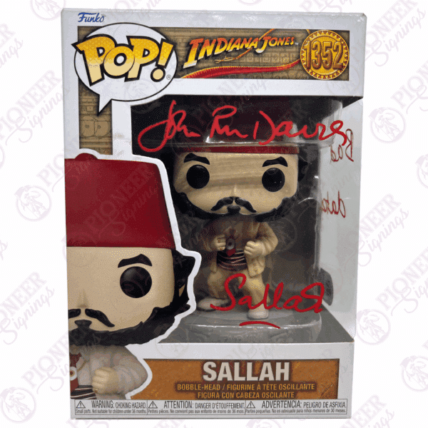 Indiana Jones ‘Sallah' Funko Pop 1352 (Signed by John Rhys-Davies with Quote) - Pioneer Signings
