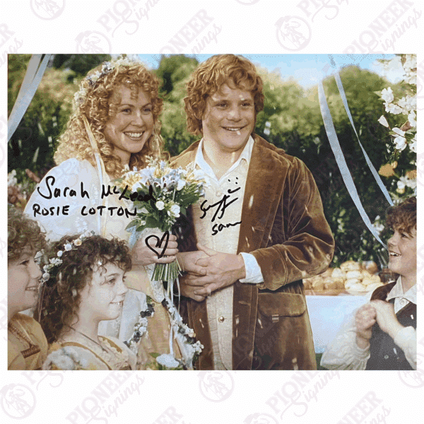 Samwise Gamgee & Rosie Cotton 'Wedding' 11" x 14" Print Signed by Sean Astin & Sarah McLeod - Pioneer Signings