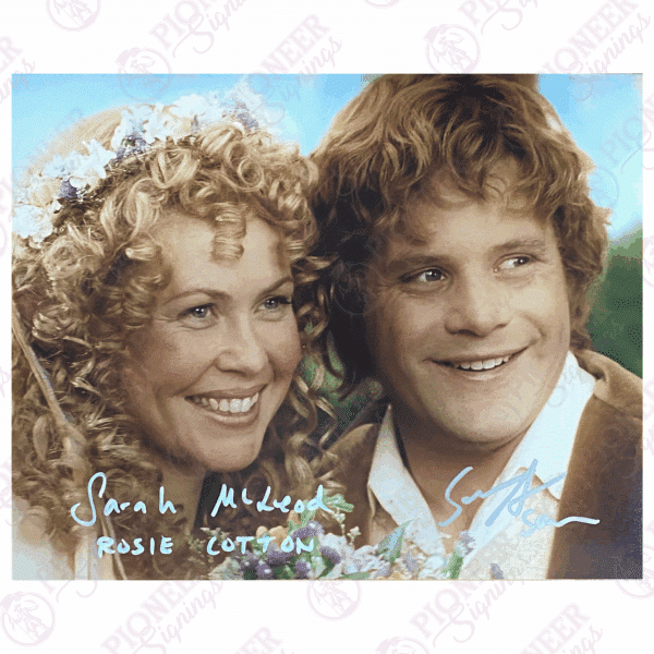 Samwise Gamgee & Rosie Cotton 'Rosie & Sam' 8" x 10" Print Signed by Sean Astin & Sarah McLeod - Pioneer Signings