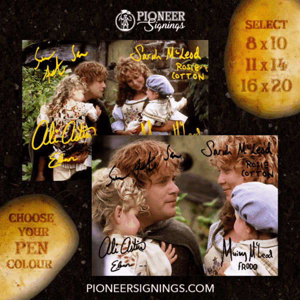 Lord of the Rings - Samwise Gamgee 'Family' Photo - Sean Astin - Sarah McLeod - Ali Astin - Maisy McLeod - Pioneer Signings