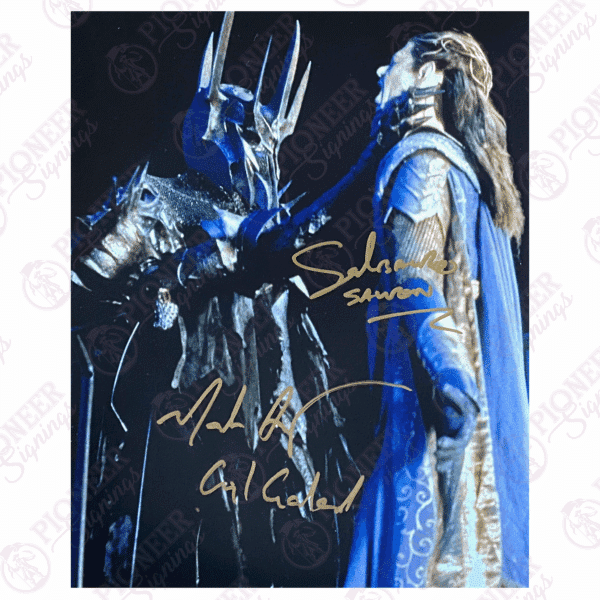 Lord of the Rings: Sauron vs Gil-galad 8" x 10" Print Signed by Sala Baker & Mark Ferguson - Pioneer Signings