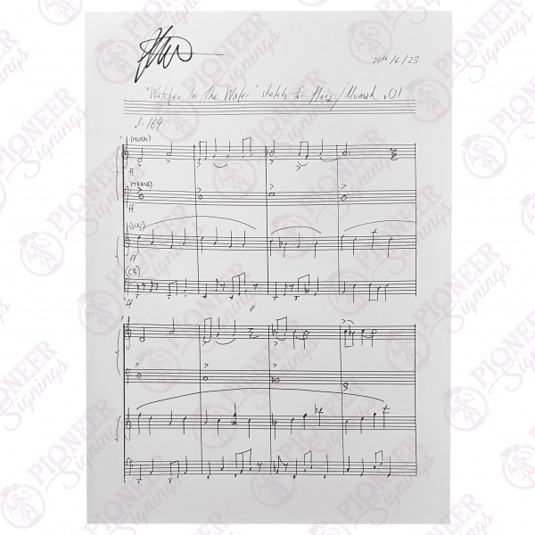 The Lord of the Rings: The War of the Rohirrim 'Watcher in the Water' Original Handwritten A4 Copy Sheet Music signed by Composer Stephen Gallagher - Pioneer Signings