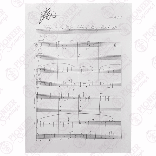 The Lord of the Rings: The War of the Rohirrim 'Watcher in the Water' Original Handwritten A4 Copy Sheet Music signed by Composer Stephen Gallagher - Pioneer Signings