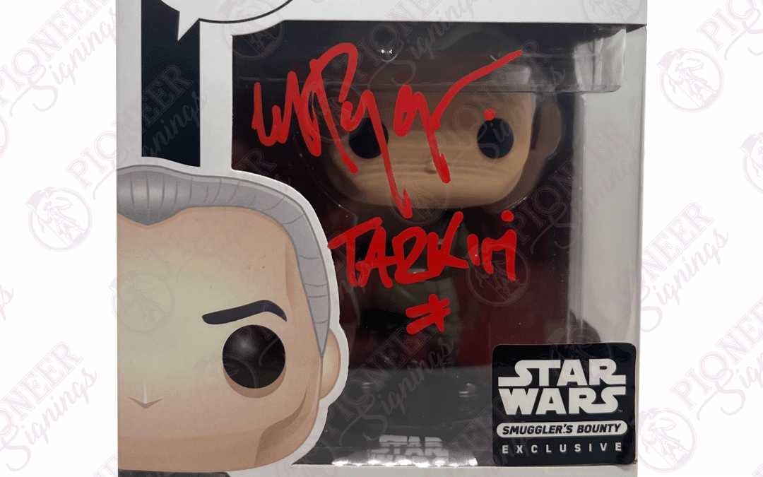 Star Wars Smugglers Bounty Exclusive “Grand Moff Tarkin” Funko Pop 159 Signed by Wayne Pygram with CN (Red) +CoA