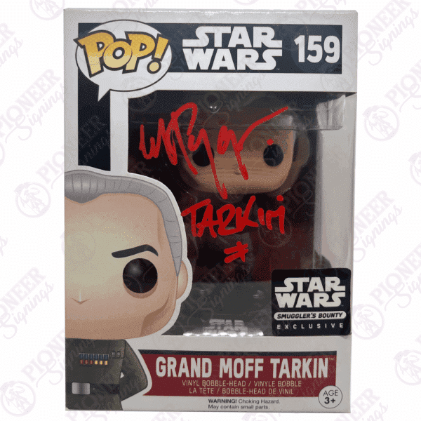 STAR WARS "Grand Moff Tarkin" Funko Pop with Character Name - Autographed by Wayne Pygram - Pioneer Signings
