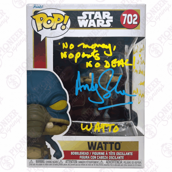 Star Wars 'Watto' Funko Pop signed by Andy Secombe - Pioneer Signings