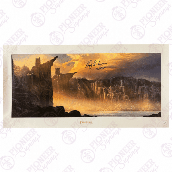 The Lord of the Rings - The Argonath - The Pillars of the Kings Weta Workshop Print signed by Harry Sinclair (Isildur) - Pioneer Signings