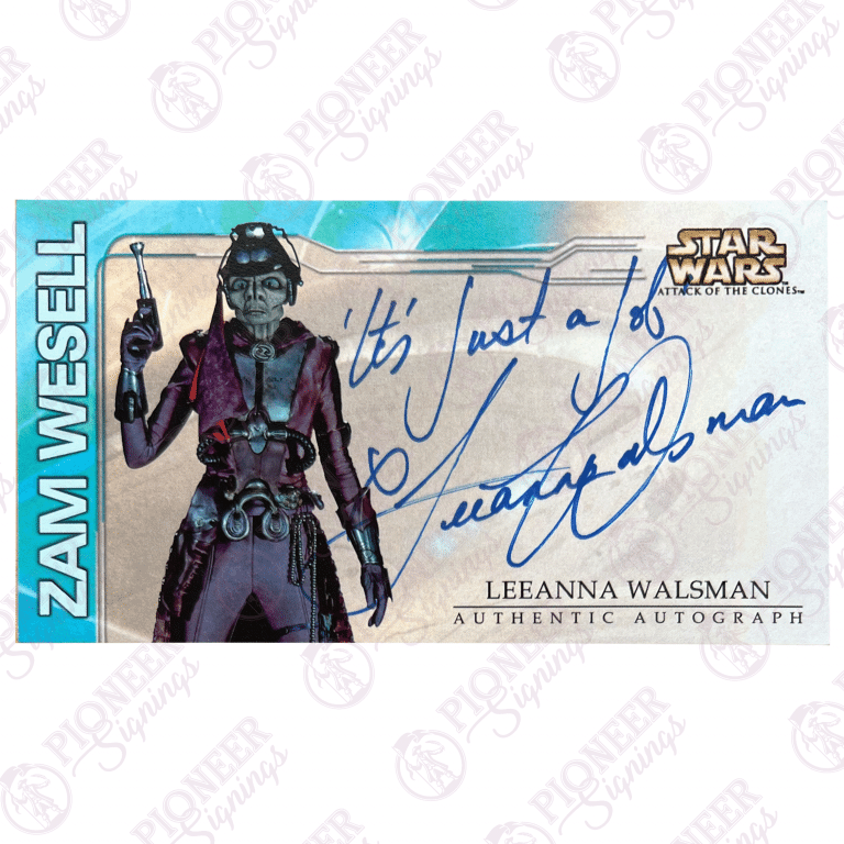 Star Wars 'Zam Wesell' Custom Episode II: Attack of the Clones trading card inspired by Topps Widescreen signed by Leeanna Walsman with Quote- Pionner Signings