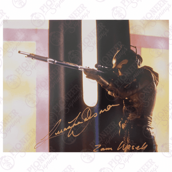 Star Wars: Attack of the Clones Zam Wesell 'Projectile Rifle' 8" x 10" Print Signed by Leeanna Walsman - Pioneer Signings