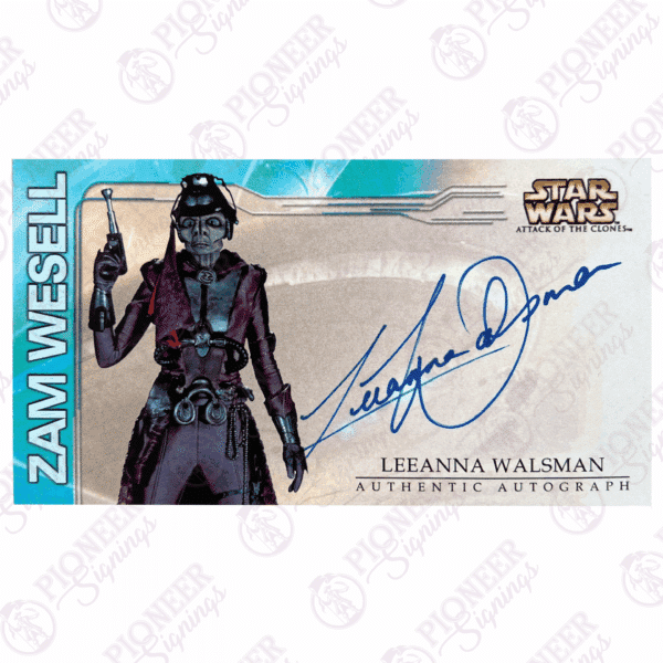 Star Wars 'Zam Wesell' Custom Episode II: Attack of the Clones trading card inspired by Topps Widescreen signed by Leeanna Walsman - Pionner Signings
